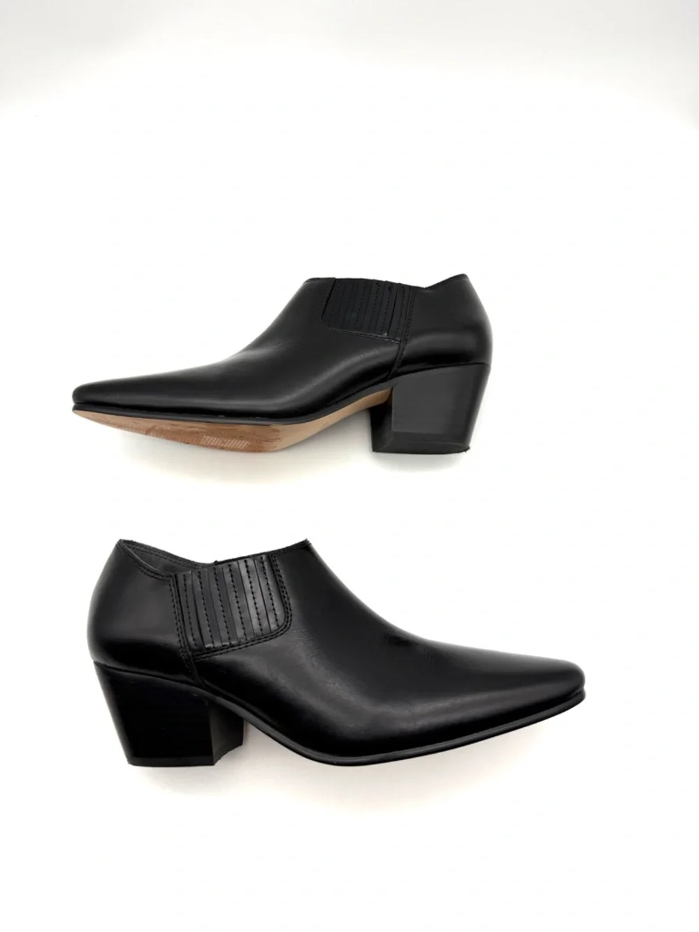 J.Crew Piper Low Ankle Boot Black Leather 6